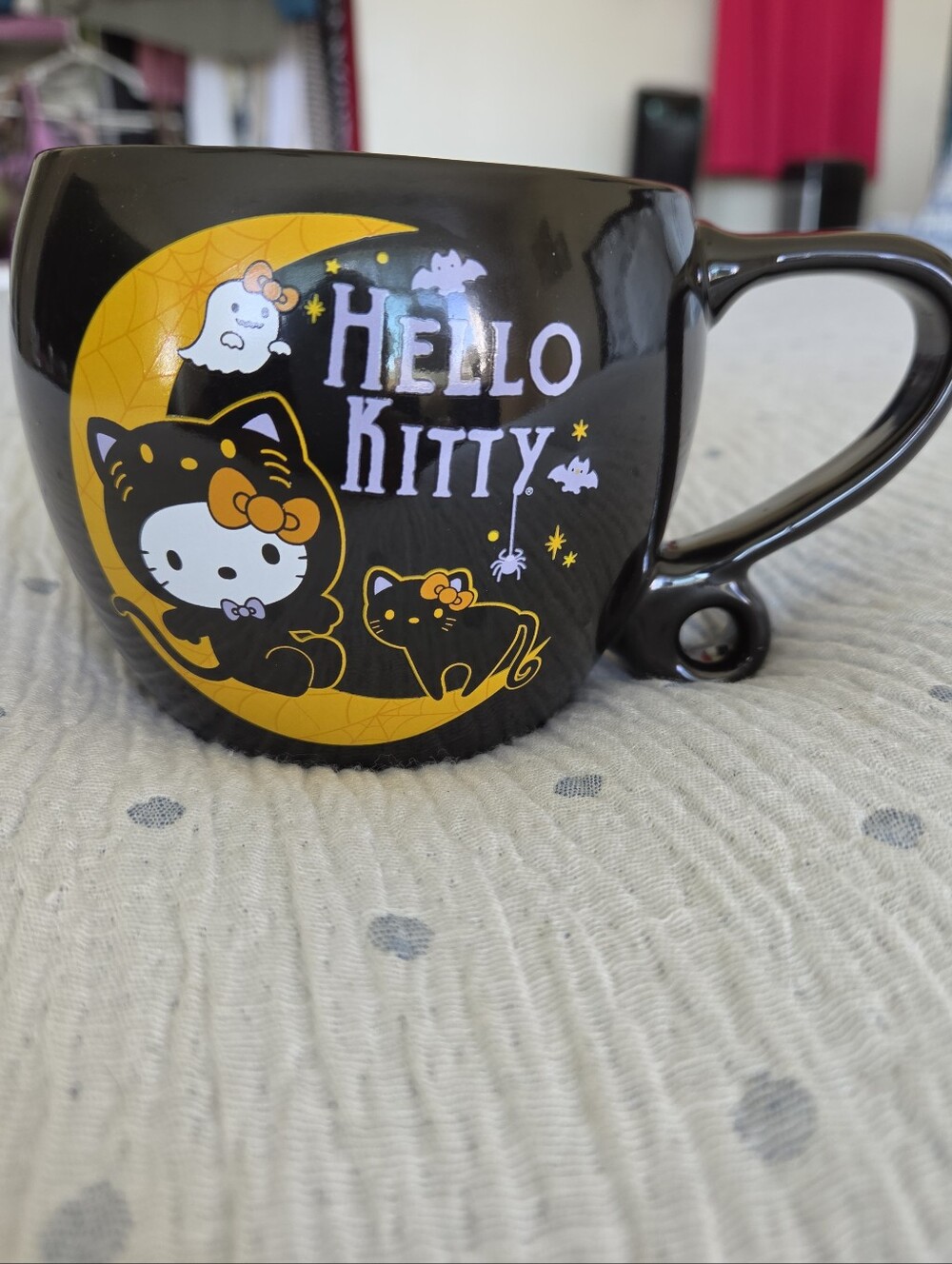Hello Kitty Halloween Black & Yellow Ceramic Mug by Sanrio